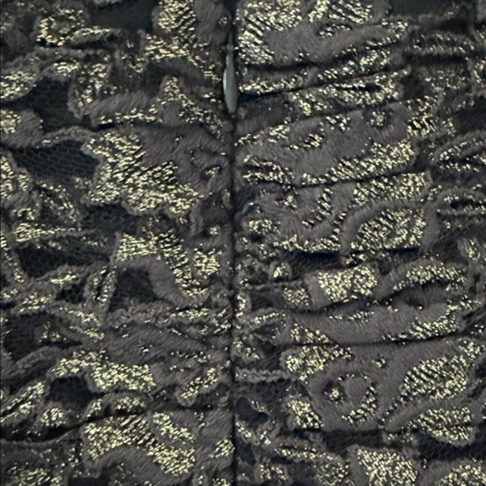 Jill Stuart Strapless Mini Dress Black Gold Lace Size 6 Party Cocktail Y2K - Picture 6 of 8
